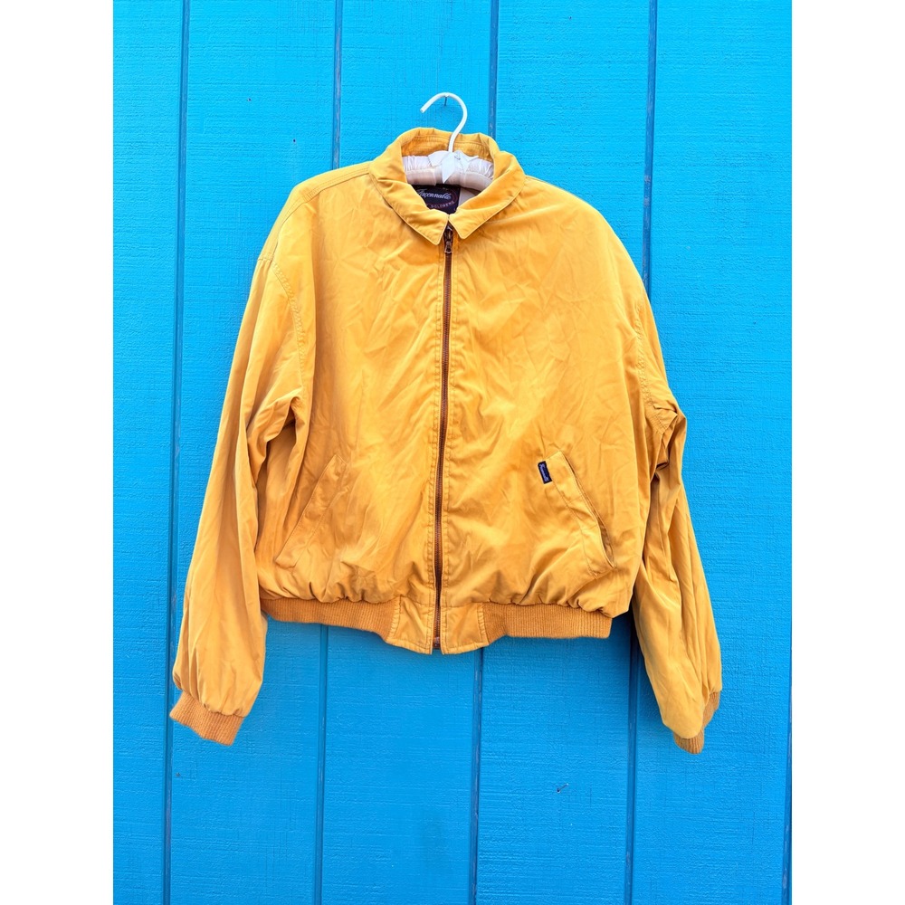 Faconnable Albert Goldberg Mustard Yellow Bomber Jacket Water Repellent Size L‎